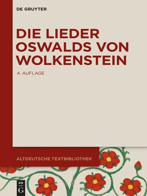 cover image of Die Lieder Oswalds von Wolkenstein